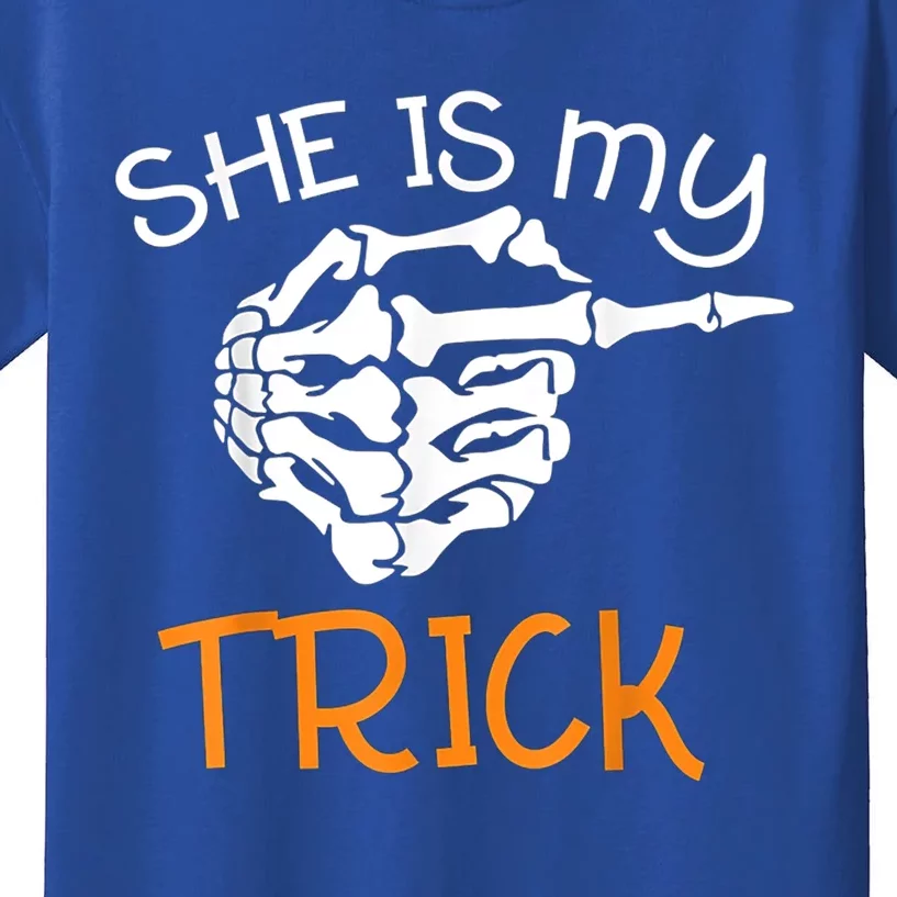 Shes My Trick Halloween Night Halloween Costume Gift Kids T-Shirt