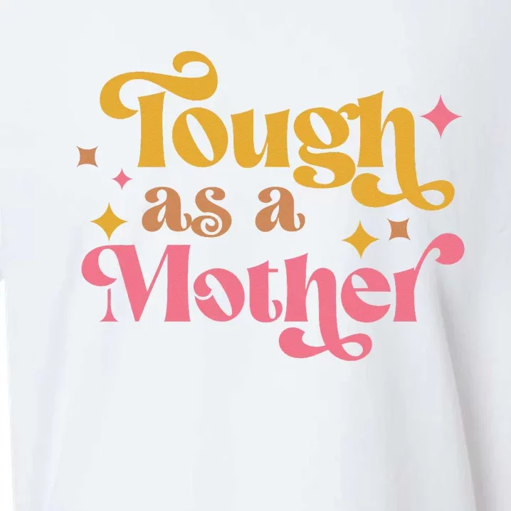 Strong Mom Tough as a Mother Retro Mother's Day Sueded Cloud Jersey T-Shirt