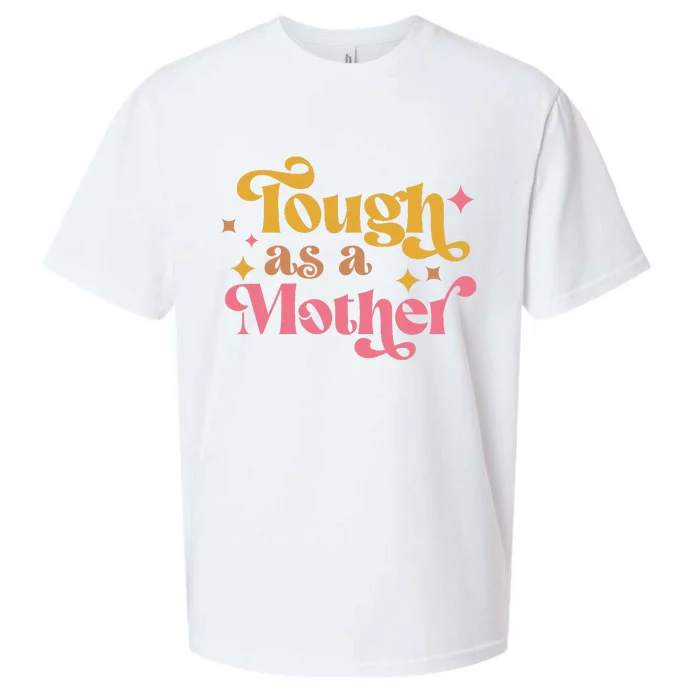 Strong Mom Tough as a Mother Retro Mother's Day Sueded Cloud Jersey T-Shirt