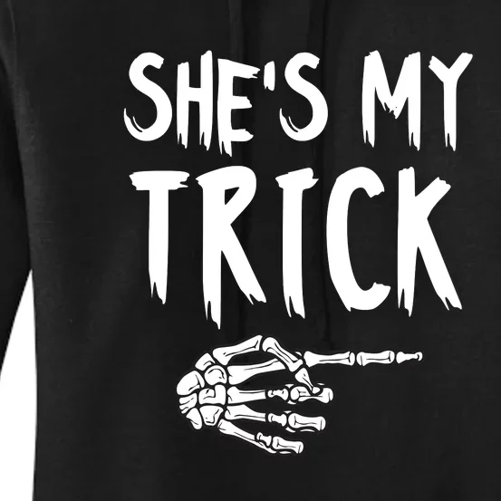 SheS My Trick Skeleton Hand Halloween Costume Couples Women's Pullover Hoodie