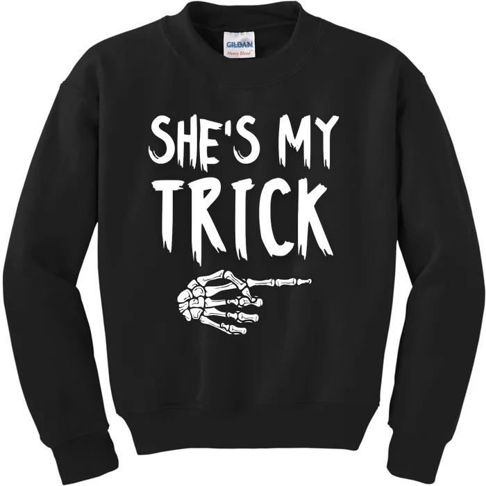 SheS My Trick Skeleton Hand Halloween Costume Couples Kids Sweatshirt