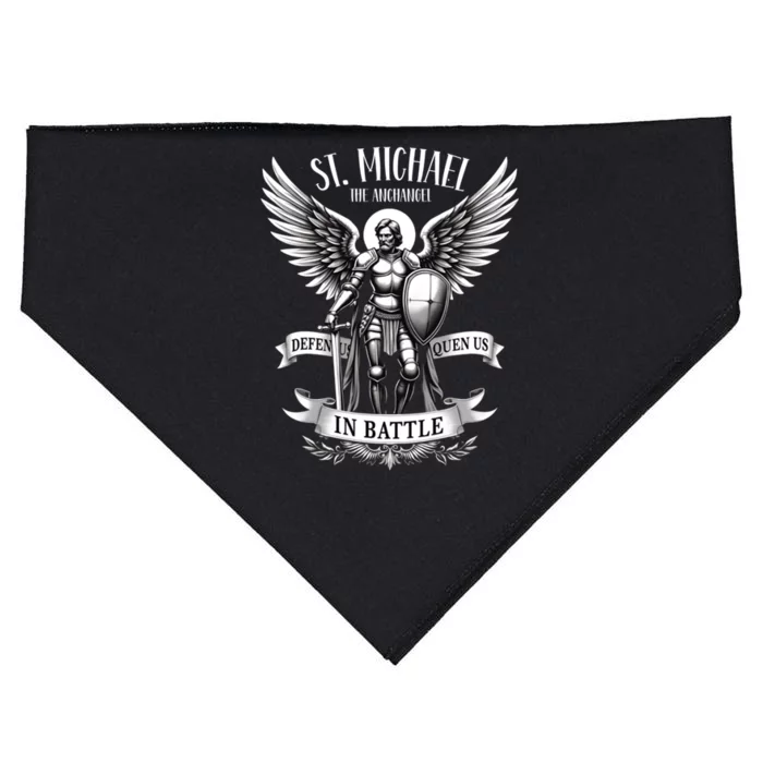 Saint Michael The Archangel Prayer Catholic Christian Pastor Gift USA-Made Doggie Bandana