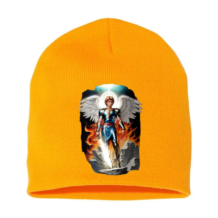 Saint Michael The Archangel Short Acrylic Beanie