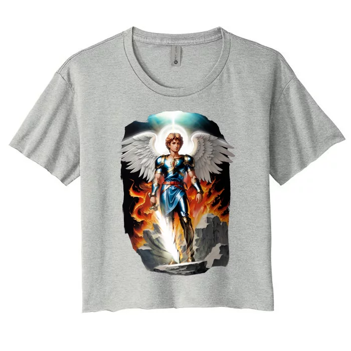 Saint Michael The Archangel Women's Crop Top Tee