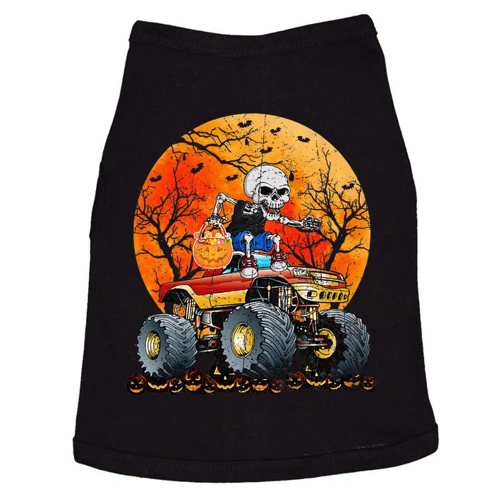 Skeleton Monster Truck Moon Candy Halloween Doggie Tank