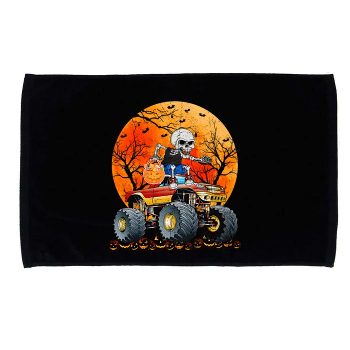 Skeleton Monster Truck Moon Candy Microfiber Hand Towel