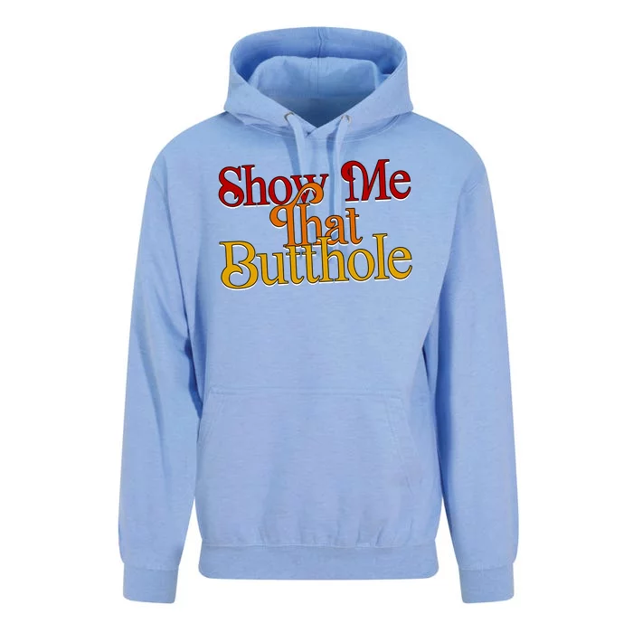 Show Me That Butthole Funny Unisex Surf Hoodie