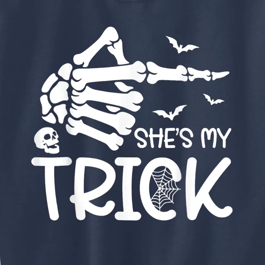 SheS My Trick Skeleton Hand Halloween Costume Couples Kids Sweatshirt