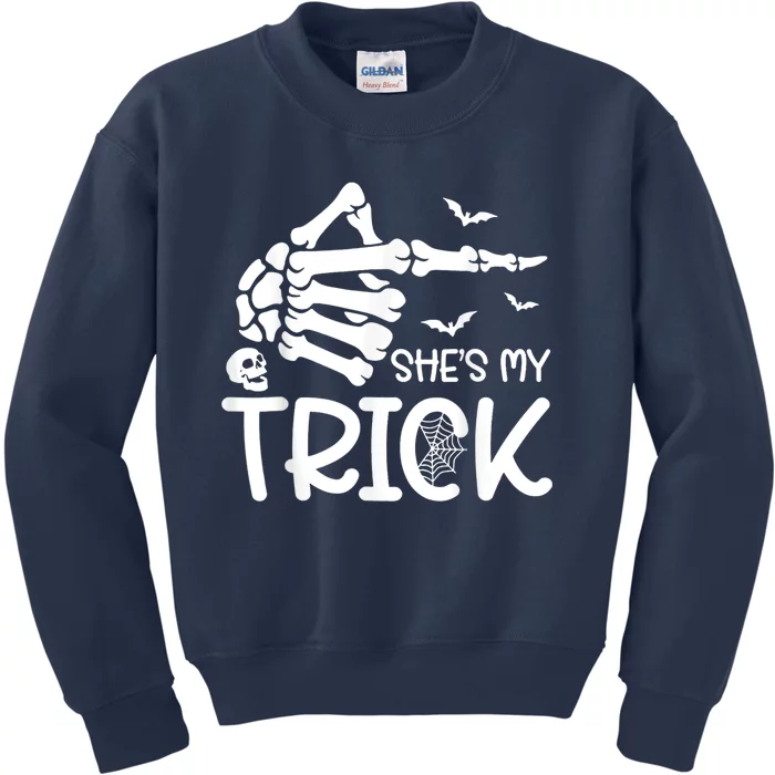 SheS My Trick Skeleton Hand Halloween Costume Couples Kids Sweatshirt