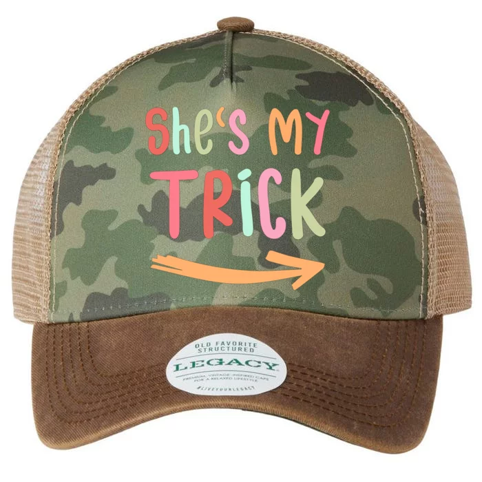 Shes My Trick Hes My Treat Halloween Matching Couples Cool Gift Legacy Tie Dye Trucker Hat