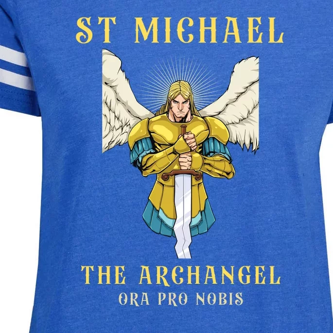 St Michael The Archangel Roman Catholic Gift Enza Ladies Jersey Football T-Shirt