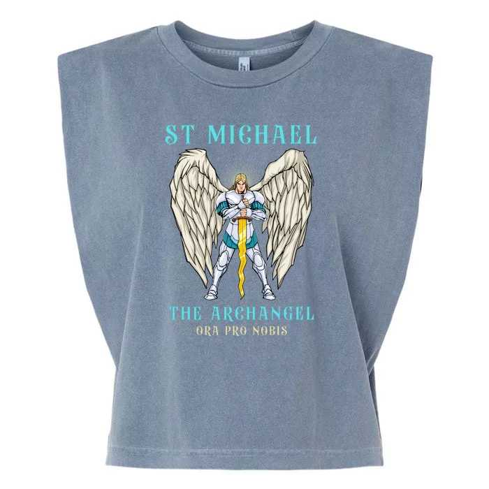 St Michael The Archangel Roman Catholic Gift Garment-Dyed Women's Muscle Tee