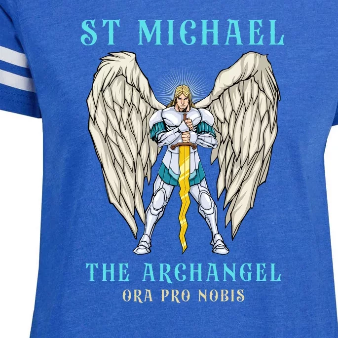 St Michael The Archangel Roman Catholic Gift Enza Ladies Jersey Football T-Shirt