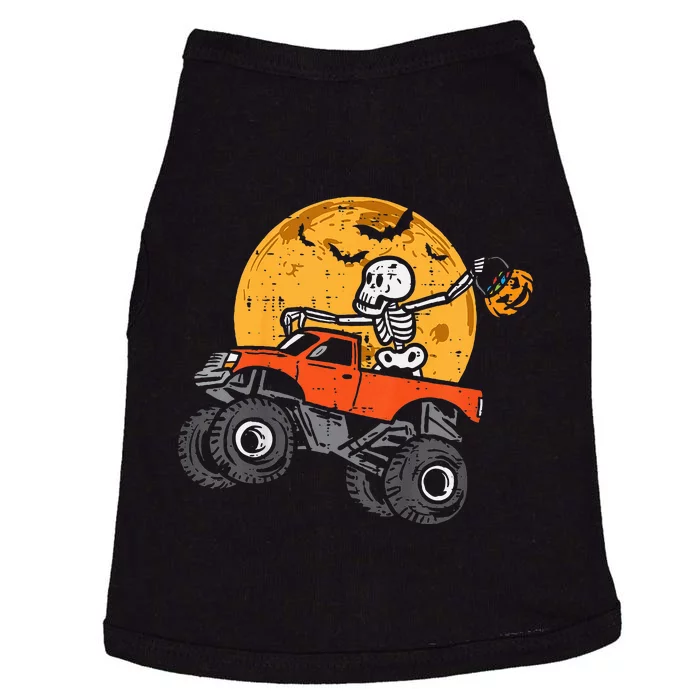 Skeleton Monster Truck Moon Candy Halloween Doggie Tank