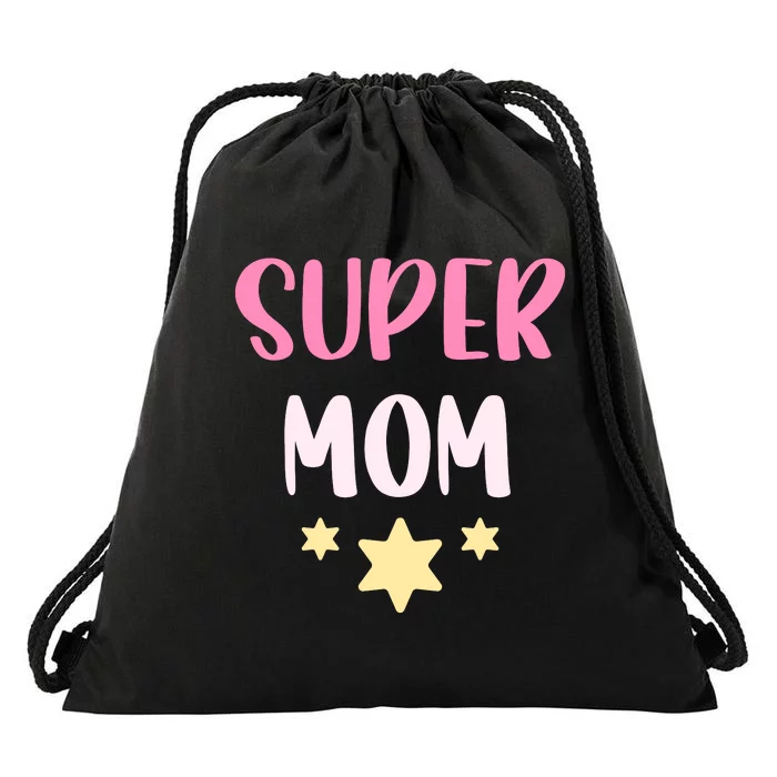 Super Mom T Drawstring Bag