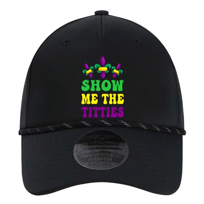 Show Me The Titties Funny Mardi Gras Gift Performance The Dyno Cap