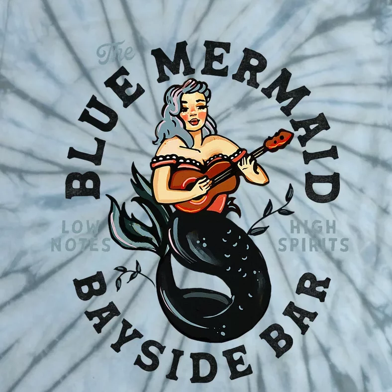 Sailor Mermaid Tattoo Guitar Playing Dive Bar Music Pinup Tie-Dye T-Shirt