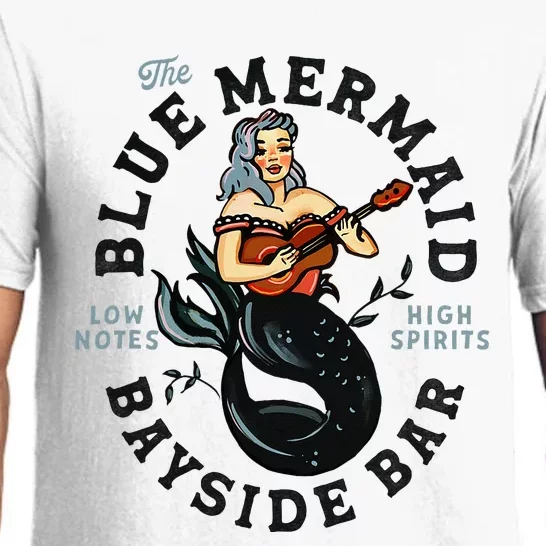 Sailor Mermaid Tattoo Guitar Playing Dive Bar Music Pinup Pajama Set