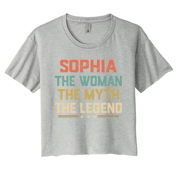 Sophia Myth The Legend Great Gift Sophia First Name Funny Gift Women's Crop Top Tee