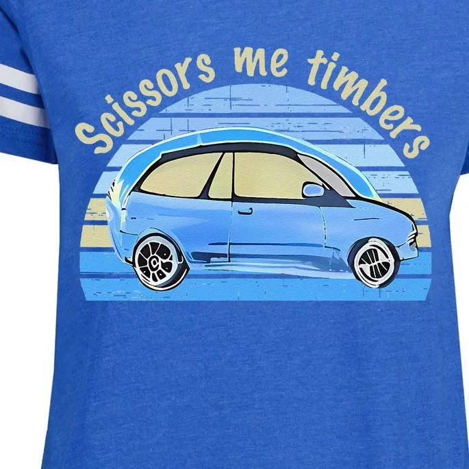 Scissors Me Timbers Funny Car Enza Ladies Jersey Football T-Shirt