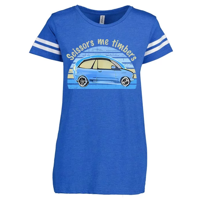 Scissors Me Timbers Funny Car Enza Ladies Jersey Football T-Shirt