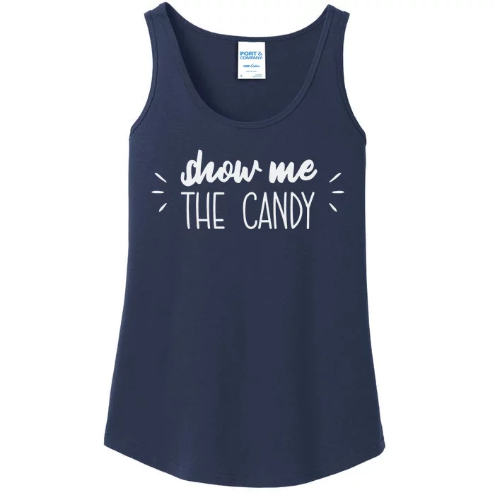 Show Me The Candy Funny Halloween Ladies Essential Tank