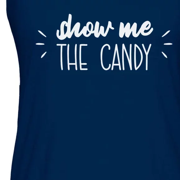 Show Me The Candy Funny Halloween Ladies Essential Flowy Tank