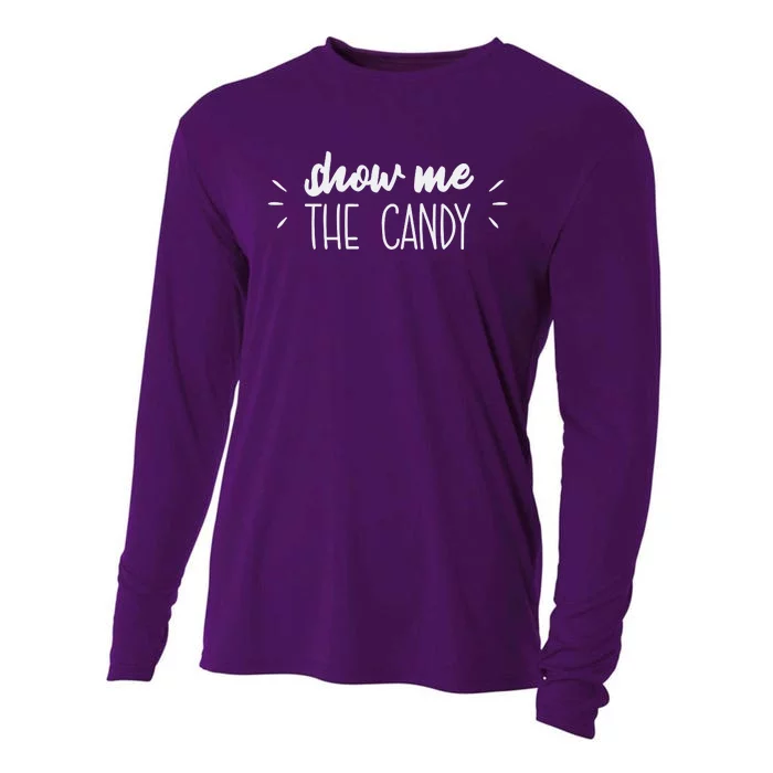 Show Me The Candy Funny Halloween Cooling Performance Long Sleeve Crew