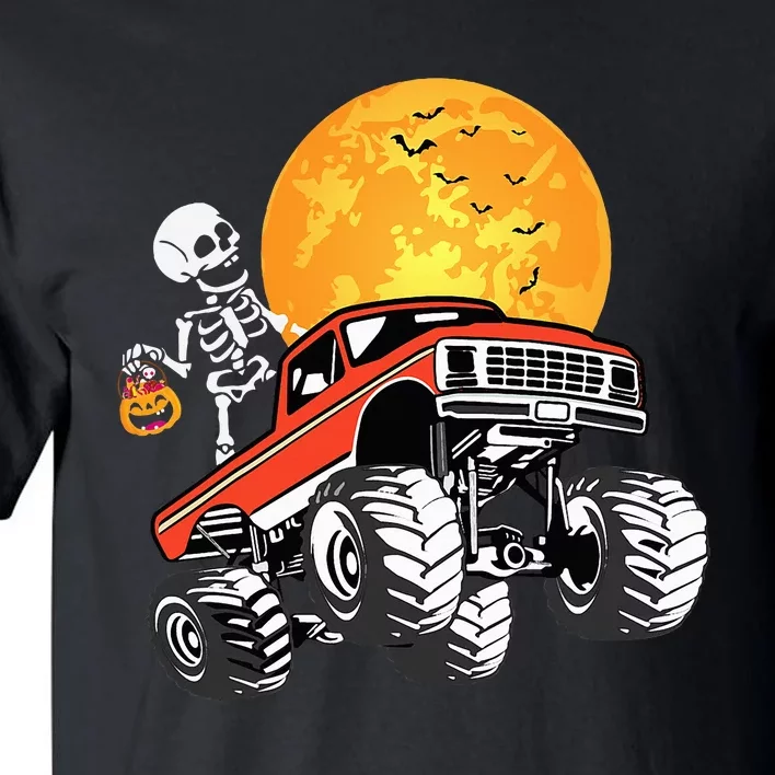 Skeleton Monster Truck Halloween Truck Pumpkin Tall T-Shirt