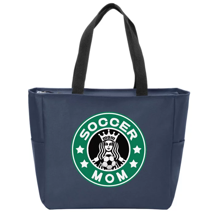 Soccer Mom Team Mom Best Mother Soccer Car Pool Zip Tote Bag