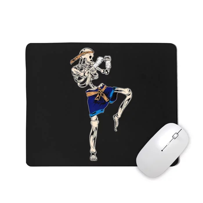 Skeleton Muay Thai Halloween Kickboxing MMA Fighter Mousepad