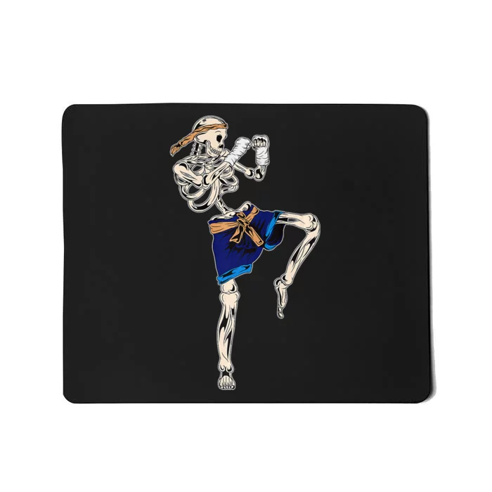 Skeleton Muay Thai Halloween Kickboxing MMA Fighter Mousepad