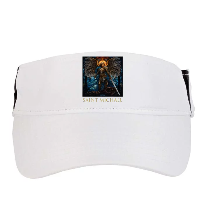 Saint Michael The Archangel Stained Glass Adult Drive Performance Visor