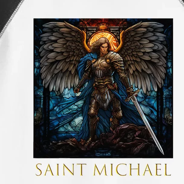 Saint Michael The Archangel Stained Glass Toddler Fine Jersey T-Shirt