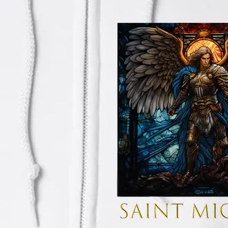 Saint Michael The Archangel Stained Glass Full Zip Hoodie