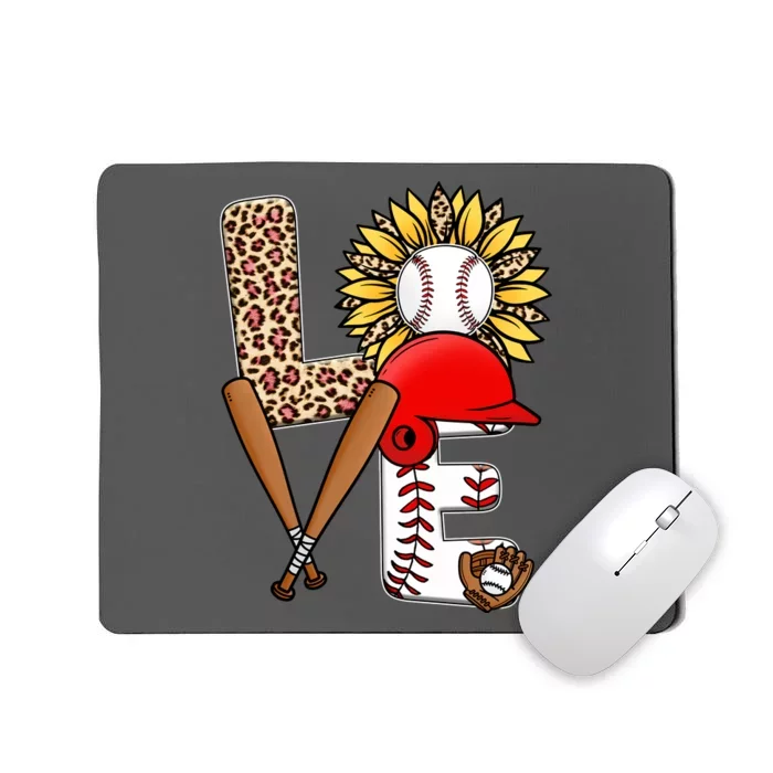 Softball Mom T Shirts, Love Soccer Leopard Sunflower Sports Ball Valentine Day Mousepad