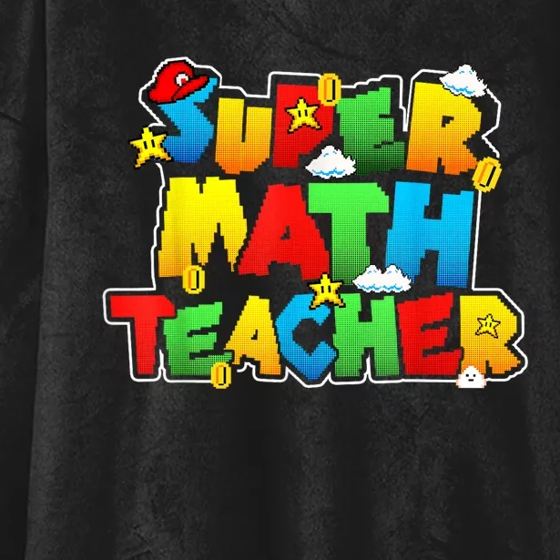 Super Math Teacher Funny Back To School Hooded Wearable Blanket