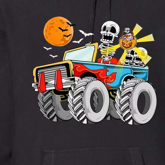 Spooky Monster Truck Halloween Costume Premium Hoodie