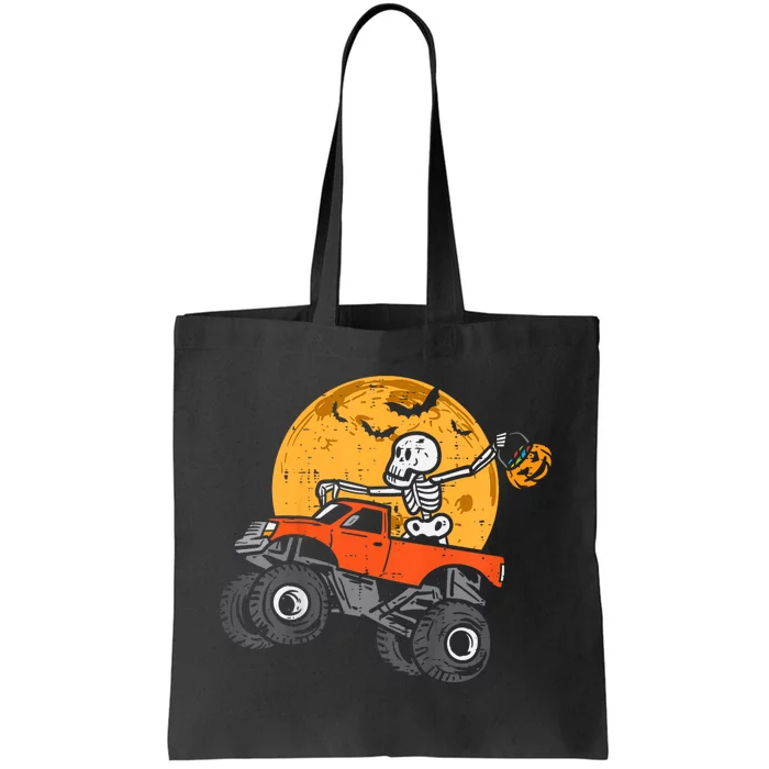 Skeleton Monster Truck Moon Candy Halloween Tote Bag