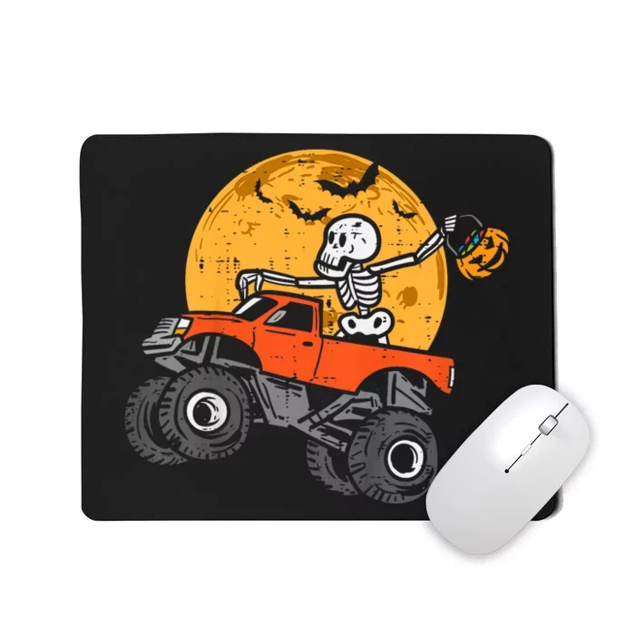 Skeleton Monster Truck Moon Candy Halloween Mousepad