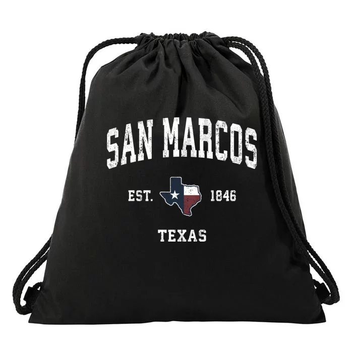 San Marcos Texas Tx Vintage State Flag Sports Design Drawstring Bag