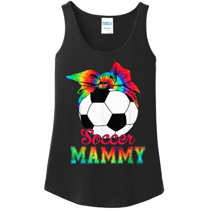 Soccer Mammy Tie Dye Soccer Lover Mother's Day Ladies Essential Tank