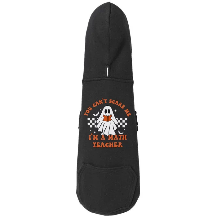 Spooky Math Teacher Retro Cute Ghost Design Doggie 3-End Fleece Hoodie