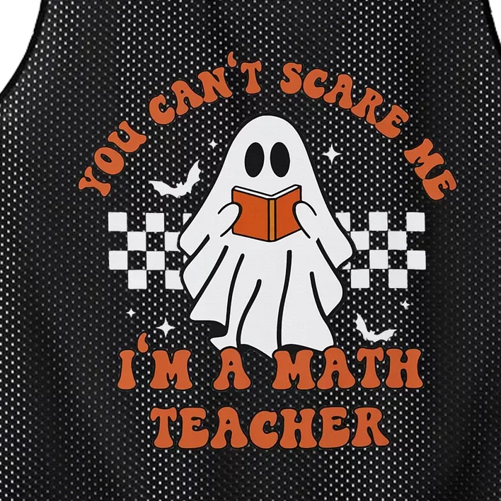 Spooky Math Teacher Retro Cute Ghost Design Mesh Reversible Basketball Jersey Tank