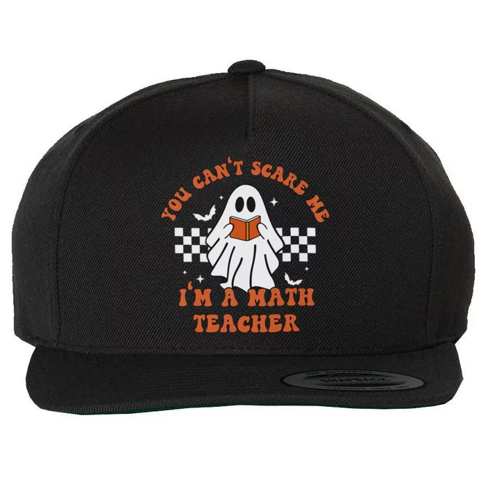 Spooky Math Teacher Retro Cute Ghost Design Wool Snapback Cap