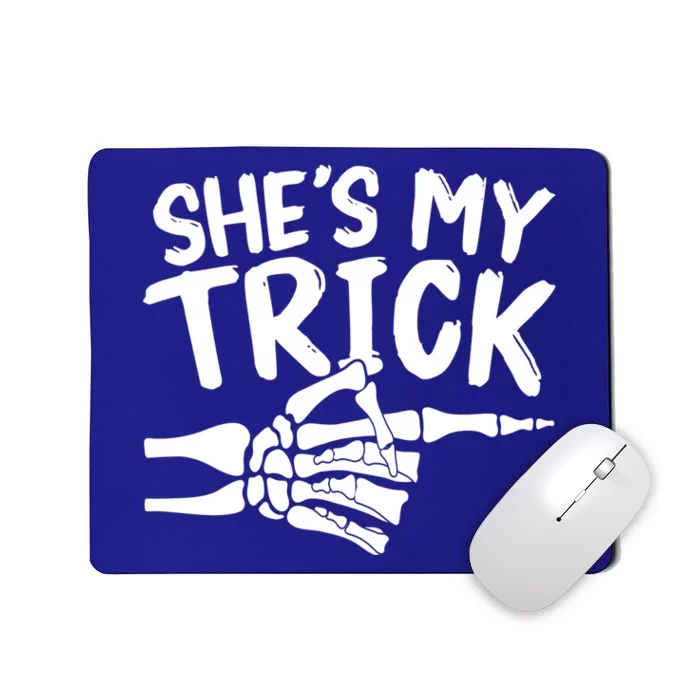 Shes My Trick Hes My Treat Skeleton Hand Halloween Couples Gift Mousepad