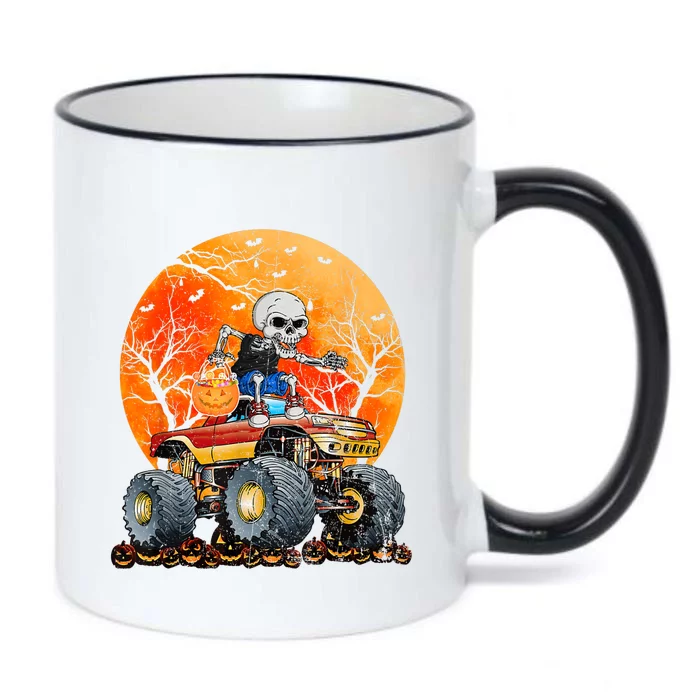 Skeleton Monster Truck Moon Candy Halloween Black Color Changing Mug