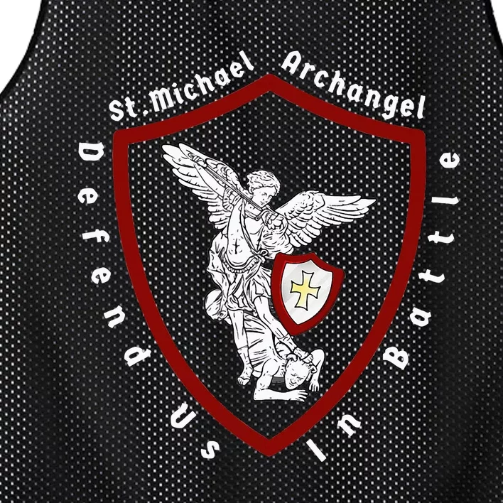 Saint Michael The Archangel Defend Us In Battle Mesh Reversible Basketball Jersey Tank