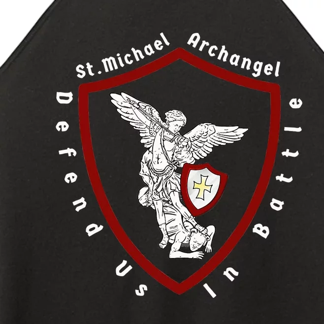 Saint Michael The Archangel Defend Us In Battle Women’s Perfect Tri Rocker Tank