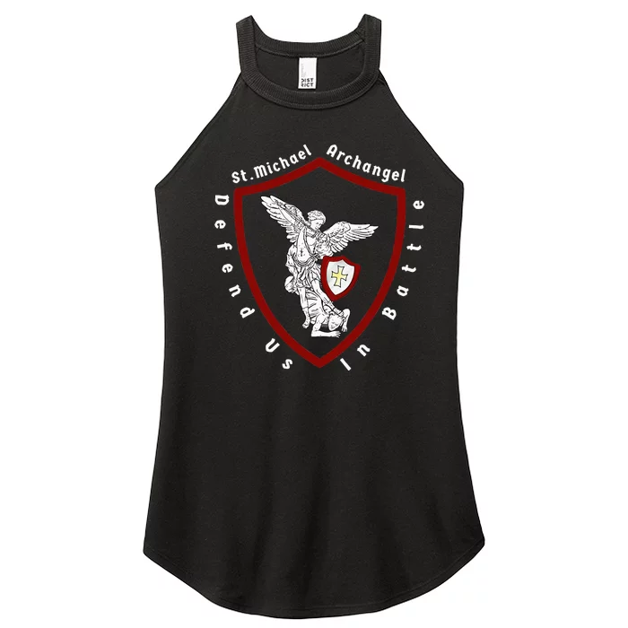 Saint Michael The Archangel Defend Us In Battle Women’s Perfect Tri Rocker Tank